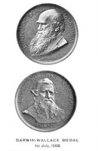 La medaglia commemorativa della lettura degli articoli di Darwin e Wallace alla Linnean Society.