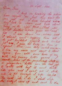 La Lettera "Dear Boss" in cui per la prima volta appare il nome "Jack the Ripper" (Credit: Pubblico Dominio)