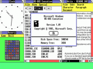 Una schermata di Microsoft Windows 1.0 (credit: copyright Microsoft Corporation. Used with permission from Microsoft)