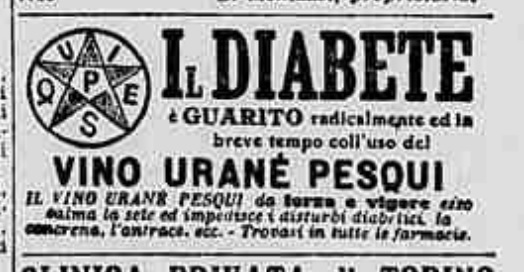 L'annuncio pubblicitario in forma più breve, da La Stampa del 21 marzo 1913